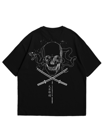 Xtreme Wake Relaxed Fit Tee- Black- Skull and Snake