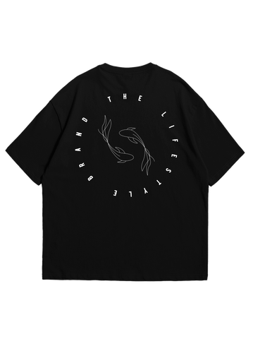 Xtreme Wake Relaxed Fit Tee- Black- Koi Fish