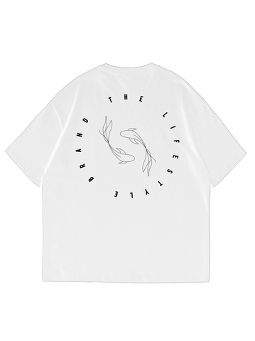 Xtreme Wake Relaxed Fit Tee- White- Koi Fish